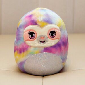 5" Adderley The Tye Dye Glittered Belly Sloth Mystery Squad Scented Squismallows